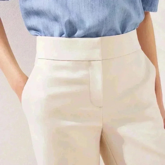 Loft cream cropped wide leg capris - Picture 2 of 5